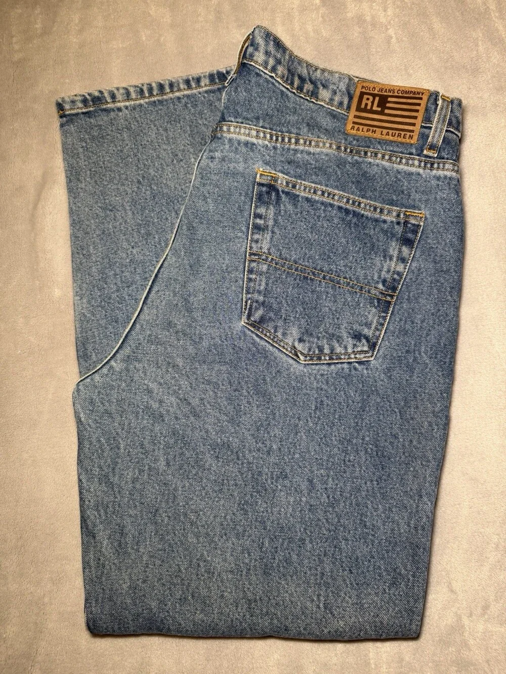 Polo Ralph Lauren Jeans Pants Mens Size 36x30 Straight Leg Casual Med. Wash Exc.